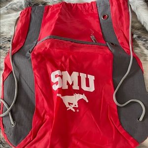 SMU Drawstring nylon backpack bag